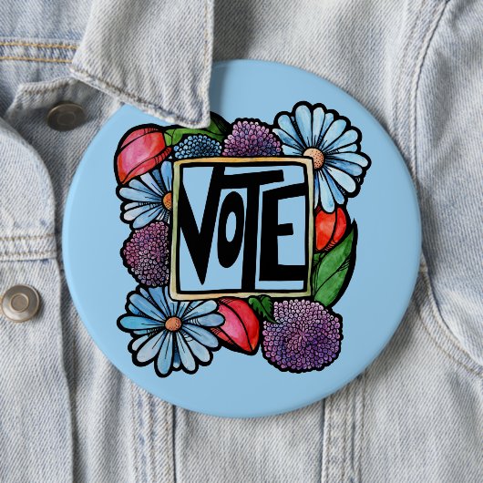 BADGE ROND 15,2 CM VOTE (En situation)