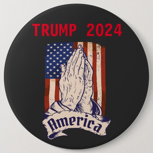 Badge Rond 15,2 Cm vote pour Trump 2024 (Devant)