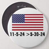 BADGE ROND 15,2 CM VOTER TRUMP (Devant & derrière)