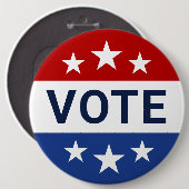 Badge Rond 15,2 Cm Votez élection rouge et bleue (Devant & derrière)