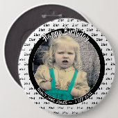 Badge Rond 15,2 Cm Votre âge et photo : Numéro d'anniversaire Motif N (Devant & derrière)