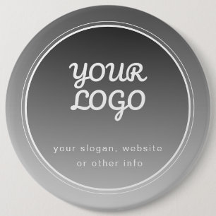 Badge Rond 15,2 Cm Votre logo et texte modifiable   Dégradé gris fonc
