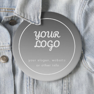 Badge Rond 15,2 Cm Votre logo et texte modifiable   Ombré gris foncé 