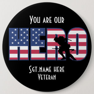 Badge Rond 15,2 Cm Vous Êtes Notre Bouton Héros