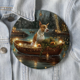 Badge Rond 15,2 Cm Voyage de fête de Noël de Bull Terrier