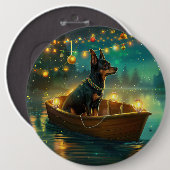 Badge Rond 15,2 Cm Voyage de Noël australien Kelpie (Devant & derrière)