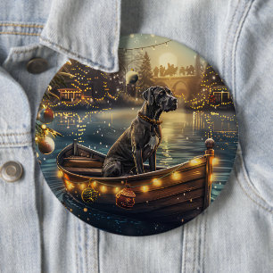 Badge Rond 15,2 Cm Voyage de Noël du Grand Danois