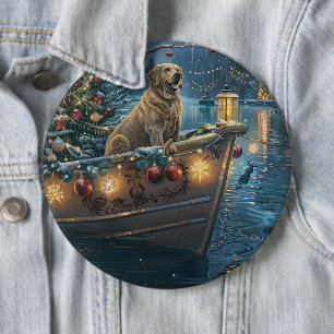 Badge Rond 15,2 Cm Voyage festif de Noël au Labrador