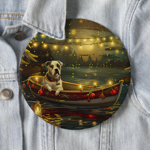 Badge Rond 15,2 Cm Voyage festif de Noël de l'American Staffordshire