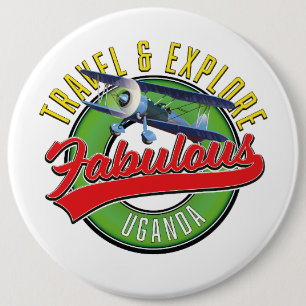 Badge Rond 15,2 Cm Voyager Explorez Fabulous Uganda