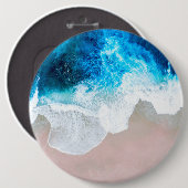 Badge Rond 15,2 Cm Vue plage (Devant & derrière)