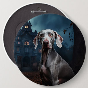 Badge Rond 15,2 Cm Weimaraner Halloween Épouvantable