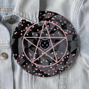 Badge Rond 15,2 Cm WiizyWitch Magic Witch Cosmic Chat Pentacle Magick