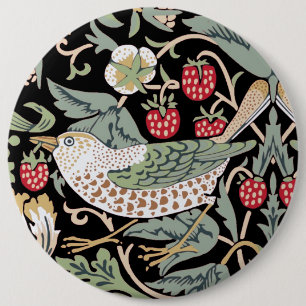 Badge Rond 15,2 Cm William Morris Strawberry Thief I Black Birds