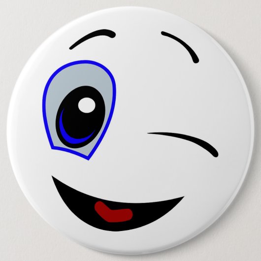 BADGE ROND 15,2 CM WINKING SMILEY FACE (Devant)