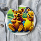 Badge Rond 15,2 Cm Winnie l'Ooh 8. (En situation)