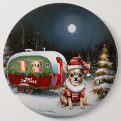 Badge Rond 15,2 Cm Winter Chihuahua Caravan Christmas Adventure (Devant)