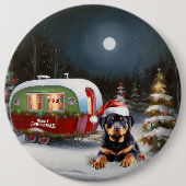 Badge Rond 15,2 Cm Winter Rottweiler Caravan Christmas Adventure (Devant)