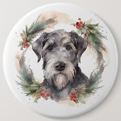 Badge Rond 15,2 Cm Wolfhound Festive Wreath (Devant)