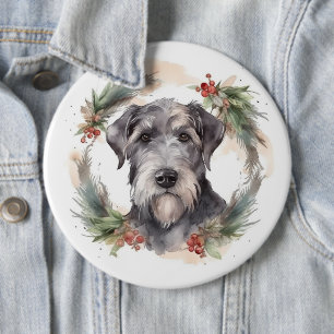 Badge Rond 15,2 Cm Wolfhound Festive Wreath