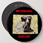 BADGE ROND 15,2 CM WYOMING RÊVE (Devant & derrière)