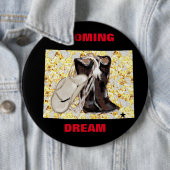 BADGE ROND 15,2 CM WYOMING RÊVE (En situation)
