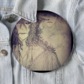 Badge Rond 15,2 Cm yaei sorcière 666 (En situation)