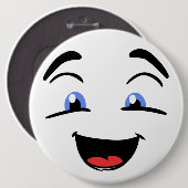 BADGE ROND 15,2 CM YEUX BLEU (Devant & derrière)