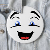 BADGE ROND 15,2 CM YEUX BLEU (En situation)