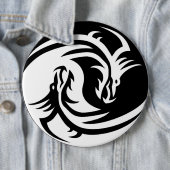 Badge Rond 15,2 Cm Yin Yang Dragon (En situation)