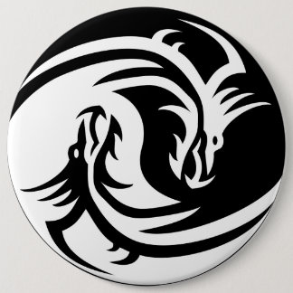Badge Rond 15,2 Cm Yin Yang Dragon