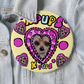 BADGE ROND 15,2 CM YORKIES (En situation)