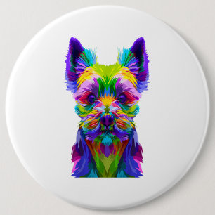 Badge Rond 15,2 Cm Yorkshire Terrier Yorkie Pop Art Chien cadeau
