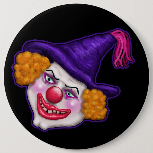 Badge Rond 15,2 Cm Zilko le clown Déplaisant | Halloween Fun (Devant)