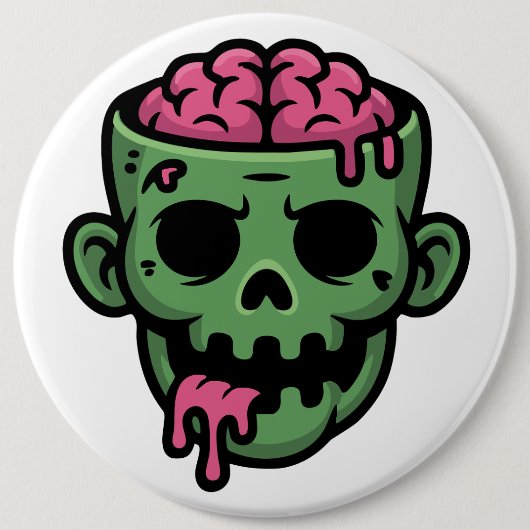 Badge Rond 15,2 Cm Zombie Undead  (Devant)
