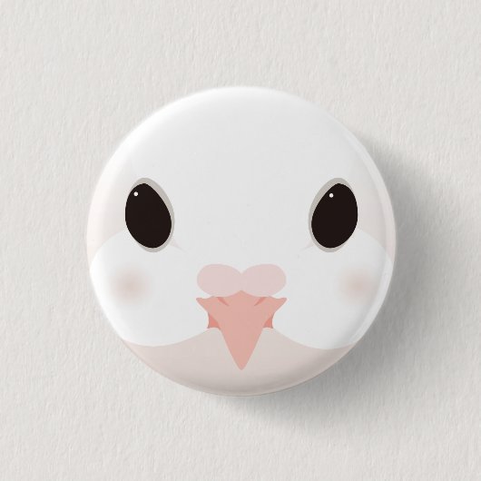 Badge Rond 2,50 Cm クジャクバト-Fantail pigeon (Devant)