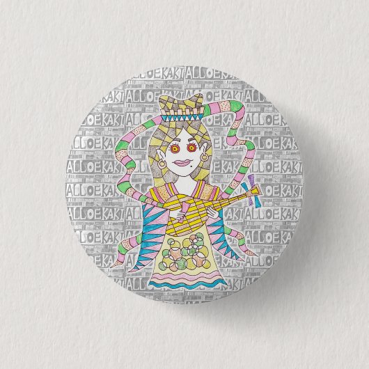 BADGE ROND 2,50 CM 七福神/弁財天 缶バッジ (Devant)