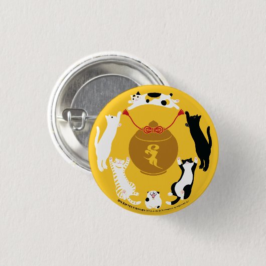 BADGE ROND 2,50 CM 御守六猫 缶バッチ (Devant & derrière)