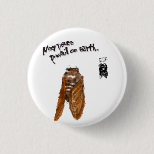 BADGE ROND 2,50 CM 水 墨 画 家 で あ 詩 り 人"" "
