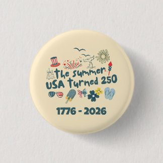 Badge Rond 2,50 Cm 1776 - 2026 Rétro 250e Anniversaire 4 Juillet