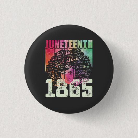 Badge Rond 2,50 Cm 1865 Liberté noire afro-américaine (Devant)