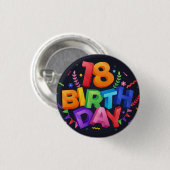 Badge Rond 2,50 Cm 18e anniversaire (Devant & derrière)
