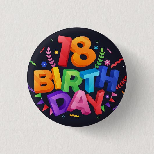 Badge Rond 2,50 Cm 18e anniversaire (Devant)