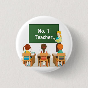 BADGE ROND 2,50 CM **#1 ENSEIGNANT**