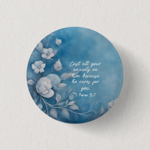 Badge Rond 2,50 Cm 1 Pierre 5:7 Bible Verset Image