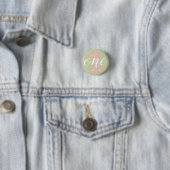 Badge Rond 2,50 Cm 1er Anniversaire Sage Vert & Rose Wood One (En situation)