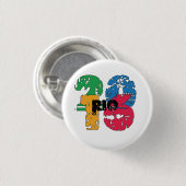 Badge Rond 2,50 Cm 2016 Rio de Janeiro Brésil olympiades (Devant & derrière)