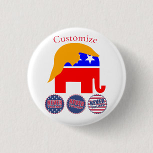 Badge Rond 2,50 Cm 2024 Jamais Trump Thunder_Cove