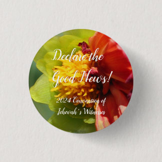 Badge Rond 2,50 Cm 2024 JW Declare the Good News Dahlia customize