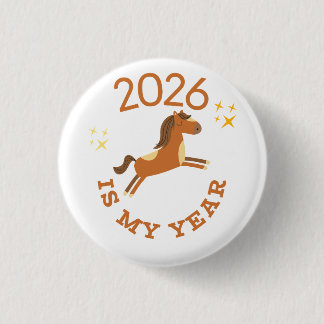 Badge Rond 2,50 Cm 2026 est mon année année du Cheval